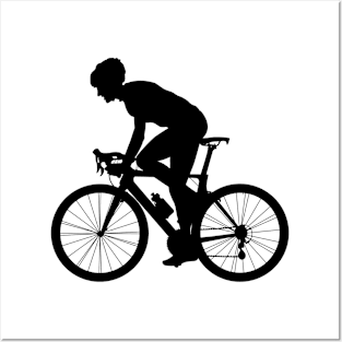 Road cycling silhouette Posters and Art